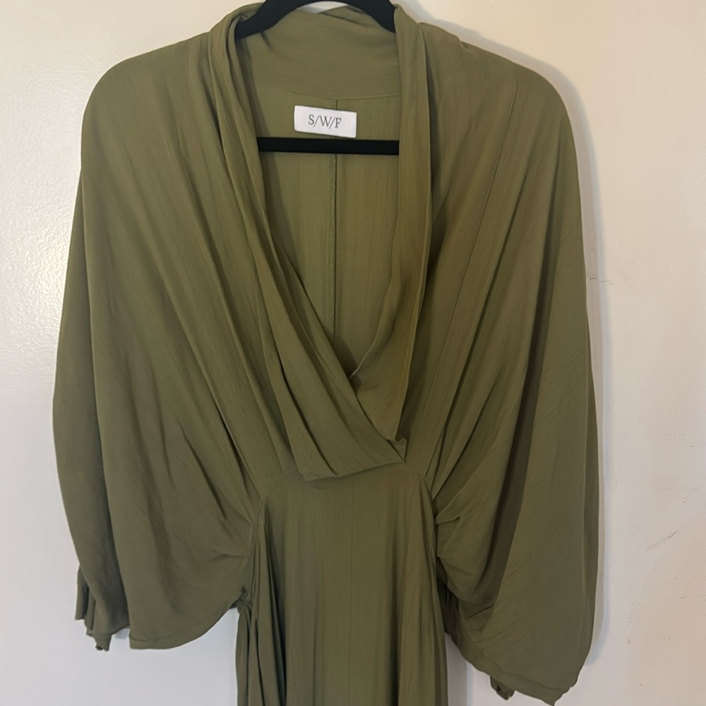 S/W/F Plunge Dress Amazon Green, Size Small